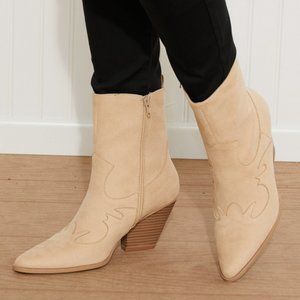 Qupid Down in Dallas Embroidered Cowboy Booties